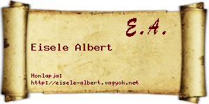 Eisele Albert névjegykártya